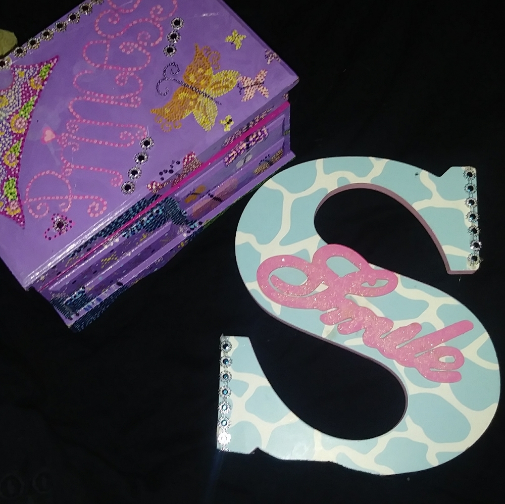 Hand painted princess Jewelry box and wall decor